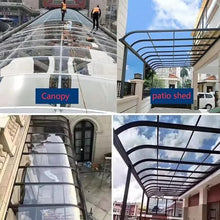 Polycarbonate Sheets All-Weather Outdoor Greenhouse Covering, Plastic Roofing Sheets Rainproof Insulation Protection(1.56x1460m)