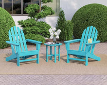 Polywood Classic 3-Piece Adirondack Chair Side Table Set Aruba