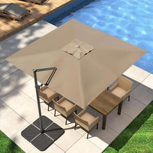 MXJCKSOQ 3X Cantilever Umbrella Replacement Canopy 8 Ribs UV-Resistant Patio Shade Cover for Yard & Pool Offset Parasol Sunshade Top Outdoor Fabric Double top,Dark Green-3m (10’) Double top