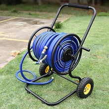 CFDZCP Outdoor Garden Hose Reel Garden Hose Reel Cart with 2 Wheels, Portable Water Hoses Retractable Carts Metal Handle Holds 200 Feet of 1/2-Inch Hose for Yard Lawn Farm Patio