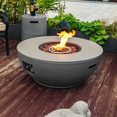 Dancongtea 36 Inch Propane Fire Pit Table 50000 BTU Round Steel