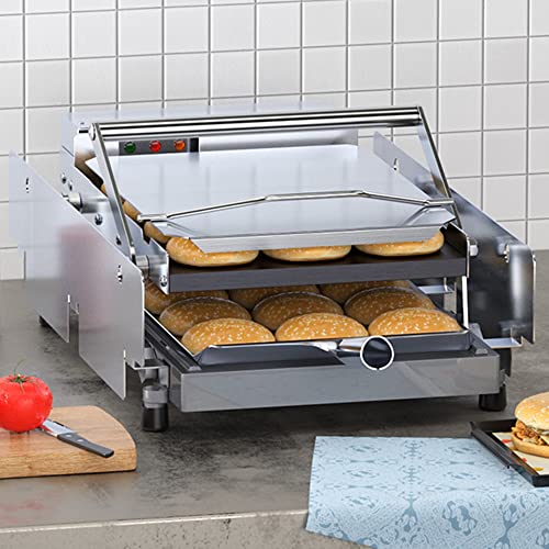 Commercial Automatic Hamburger Grilling Machine, Double-Deck Small Electric Hamburger Oven, Hamburger Shop Machinery Equipment, Can Bake 24 Slices at a Time