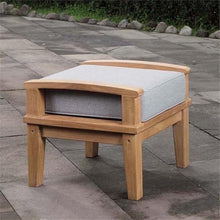 Modway EEI-1152-NAT-GRY-SET Marina Premium Grade A Teak Wood Outdoor Patio Ottoman, Natural Gray
