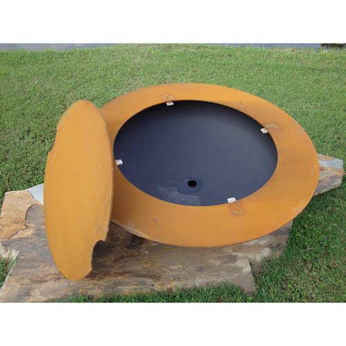 Fire Pit Art SAT Saturn w/lid Fire Pit, Metal