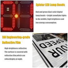 Aluminum Speed Limit Sign, Solar Radar Speedometer Speed Feedback Screen, Rust-Proof Metal Frame, Adjustable Speed, 20''X27''/35''X24''(White,50 * 70cm)