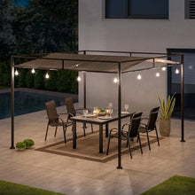 SUNJOY 10' x 10' Lean to Pergola, Outdoor Pergola with Sun Shade, Black