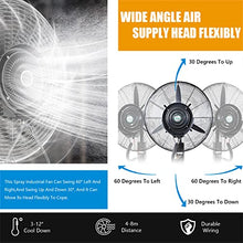 OREKPOT Oscillating Misting Fan with 3 Speeds, Adjustable Height, and Large Tank for Outdoor Cooling