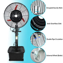 NYTFHMS Black Oscillating Misting Fan, 11 Gallon Large Capacity Tank, 3 Speed Setting, Heavy Duty Outdoor Fan Misters for Cooling, Industrial, Commercial,71cm/28in