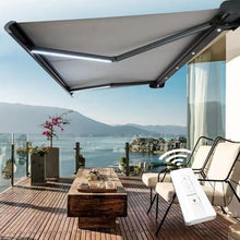 vhdurike Retractable Sun Shade Awning, Electric Patio Awnings, Outdoor Sun Shade with Remote Control, LED Light, Aluminum Frame, for Backyard, Garden, Balcony,2 * 1.5m