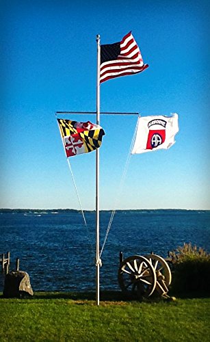 Telepole Manufacturing Inc 25’ Superior Nautical Flag Pole Telescoping Aluminum Silver