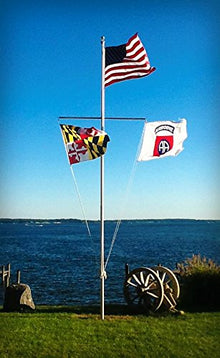 25’ Superior 1 Nautical Flag Pole with Hardware & Accessories - Telescoping Aluminum Flagpole - Heavy Duty Flag Pole with 2.75” Base Diameter, 7000-T8 Aluminum, 15 Year Warranty - Made in the USA