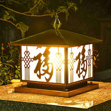 VELLOW Outdoor Post Cap Light,Classic Copper Housing Garden Column Lamp Lantern,E27 Base European Style Gate Bollard Pillar Light,Waterproof IP54 Standards Stigma Lantern,for Wood Fence,Pathway,Deck