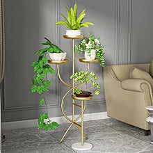 MOOWI Plant Stand Nordic Wrought Iron Living Room Plant Rack Office Multi-Layer Flower Stand Decoration Simple Balcony Floor-Standing Plant Shelf Flower Stand (Color : Gold and Black)