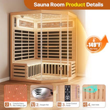 OUTEXER Sauna Corner Saunas for 4-5 Person 240V Indoor Canadian Hemlock