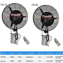 UYCVT Wall Mounted Misting Fan with Remote, 3 Speeds & 120° Oscillation for Outdoor Commercial Cooling-FS 65