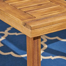Great Deal Furniture GDFStudio Outdoor 6-Seater Acacia Wood Dining Set Sandblast Natural Stained + Cream