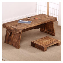 HASMI Living Room Table Old Style Low Table Chinese Style Bench, Tea Table Balcony Windowsill Cocktail Table Wooden Furniture Outdoor Side Table (Size : Natural Color)