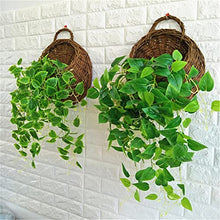A1DFDFGOQSFG Flower Pot Flower Planter Wall Hanging Wicker Rattam Basket Garden Vine Pot Plants Holder (Color : OneColor) (Gray)
