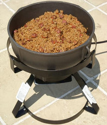 King Kooker 1740B 17-1/2-Inch Portable Propane Outdoor Cooker with Cast Iron Burner, 10 Gal. Footed Cast Iron Jambalaya Pot/Lid