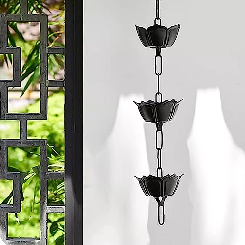 WKNHHL Rain Chain, for Villa Yard Gutter Downspout, Copper, Outdoor Eaves Drainage Rain Collector Chain, Decorative Chime,150cm (5ft)