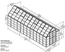 Palram Canopia Snap & Grow 8x24 Ft. Greenhouse Kit Silver