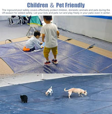 CMYUN Customizable Winter Pool Cover Deck Garden, Extra Large Inground Pool Covers with Anchors ＆ Springs, for 9/16/22/24/26/29/32 Ft Wide Pools(8mx8m(26.2ftx26.2ft))