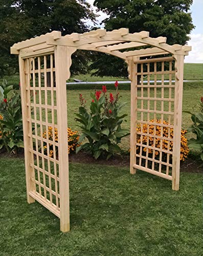 Backyard Crafts Amish-Made Cambridge Style Cedar Arbor 6' Wide Unfinished