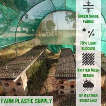 Farm Plastic Supply - Green Shade Cloth - 70% - (12' x 150') - Mesh Fabric for Fence Privacy Screen, Garden Shade, Mesh Fence Screening, Shade Cloth Rolls, Wind Screen