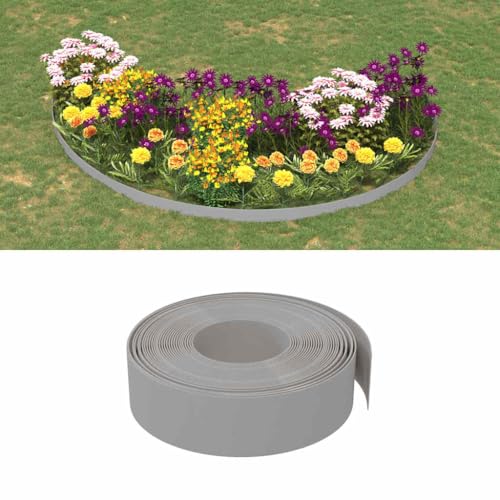 XIYYANUS Lawn/Garden Edging Borders, Garden 5PC Sizes Flower Beds(Grey,40x0.15m)