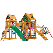 Gorilla Playsets Pioneer Peak Treehouse Swing Set with Slide & Tower Brown