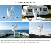 Vertical Axis Wind Turbine Kit,Vertical 3phase Wind Power Generator with Grid-Tied Controller,Light Wind Start,Low Noise & Low Vibration,Sturdy and Durable,Easy Installation 3000W-24V