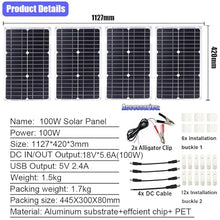 Complete Solar Inverter Kit with 100W Solar Panel and 4000W DC 12V to 220V/110V AC Inverter and 50A Controller for Home and Outdoor Power System(Red,12v-110v)