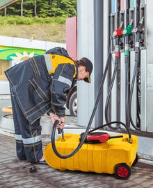Heavy-Duty 15 Gallon Portable Gas Can - Fuel Caddy With Manual Siphon Pump