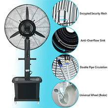 JDXQBLD Outdoor Misting Fan, Industrial Fan Misters with 3 Power Settings, 11 Gallon Tank and 90° Oscillation, Outside Restaurant Backyards, Patios Cooling Fan，71cm/28in