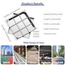 GJZDPMY Invisible Stainless Steel Manhole Covers Square Drainage Grates for Outdoor Paving Septic Pit Covers (33-41 Inches 40 x 40 cm)