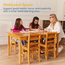 ECR4Kids Rectangular Hardwood Table & Chairs Set Honey