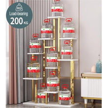 zktoermn 7-Tier Metal Plant Stand Indoor Outdoor, Large Tiered Shelf for Plants/Flowers, for Patio, Balcony, Living Room, Bedroom(Natural)