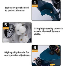 Qiokoith Electric Glass Edging Machine, 800W Portable Small Glass Edger Machine, for Marble Stone Tile (Blue)