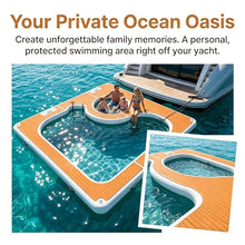 13x13ft Inflatable Sea Pool with EVA Non-Slip Surface, Thick PVC Inflatable Floating Swimming Pool for Yachts & Marine Use