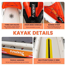 FunWater Inflatable Fishing Kayak 13’X33”X14” Portable Recreational Kayak Orange/White