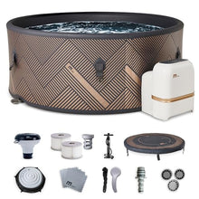 MSpa 6-Person Inflatable Hot Tub, Round Bubble Massage Spa, Champagne Gold