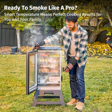 EAST OAK Ridgewood Pro 30" Electric Smoker Built-in Meat Probe & Elevated Stand for Outdoors Up to 6× Longer Smokes, Adjustable Side Chip Loader Smoke with 725 sq in Cooking Area, Night Blue