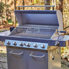 Monument Grills 77352 6+1 Burner Stainless Steel Cabinet Style Propane Gas Grill with Knob Controls, Side Burner, Built-In Thermometer, and Rotisserie Kit