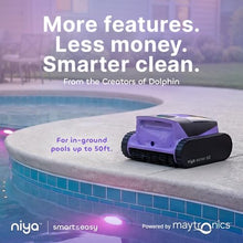 Niya Sonar 60 Cordless Robotic Vacuum Pool Cleaner from the Creators of Dolphin, Wi-Fi Connected, Waterline & Sun Ledge Cleaning, Ideal for Pools up to 50ft