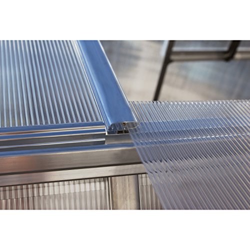 Palram Canopia Greenhouse Kit 6' x 14' Heavy Duty Aluminum Frame with Lockable Door and Vent Silver