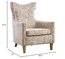 Diva At Home Plush Animal Pattern Armchair Brown