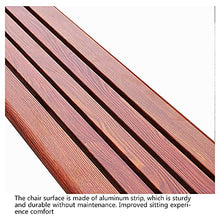LASEVE Garden Benches, Outdoor Cast Aluminum Park Bench, Aluminum Alloy Imitation Wood Grain Leisure Bench with Backrest and Armrests, Out Suitable for Outdoor and Indoor