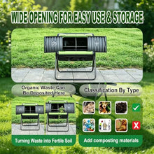 Dual Chamber Tumbling Composter Bin for Backyard Garden