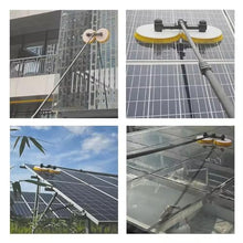 guoyjmm Solar Cleaning Brush, Electric Solar Photovoltaic Panel Cleaning, 70cm Rotating Double Brush Head, Water Powered Pole Kit, Solar Panel Cleaning Telescopic Rod, Outdoor Washing Device Tool,8M