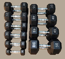 TDS Rubber Coated Hex Dumbbells Set 550 lbs with Chrome Plated Handles